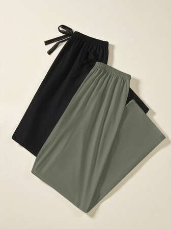 Snug Zone 2pcs/Set Women's Waist Tie Pajama Set