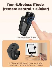 Teckwe Giravolta pagine multifunzione per lettura e scorrimento, clicker giravolta pagine per iPad, telefoni, tablet, telecomando senza fili per fotocamera e videocamera - Nero - Multicolore - Visualizzare 5
