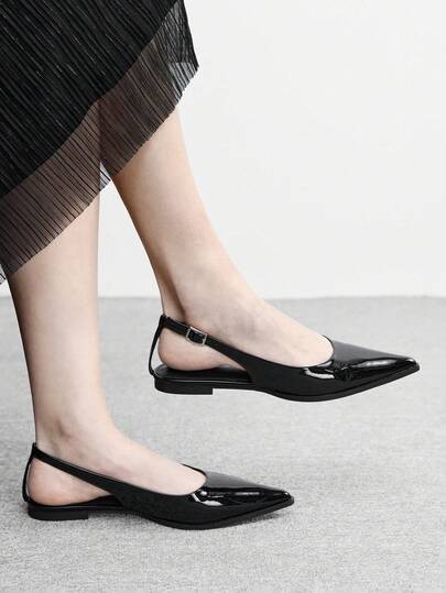 CUCCOO BIZCHIC Women's Pointed Toe Buckle Design Casual Flat Shoes Valentine's Day