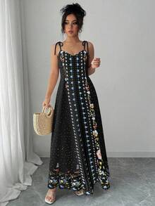 Rafferiza 女士宽松印花吊带连衣裙，度假沙滩装 - 彩色 - 查看 7