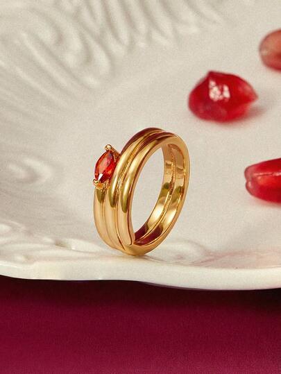 Glisma Women Single Ring,Outfits,Old Money,Metallic/Texture,Gemstone,For Mom/Women/Girl/Mother,Premium,Vintage,Classy,Valentine's Day,Gift