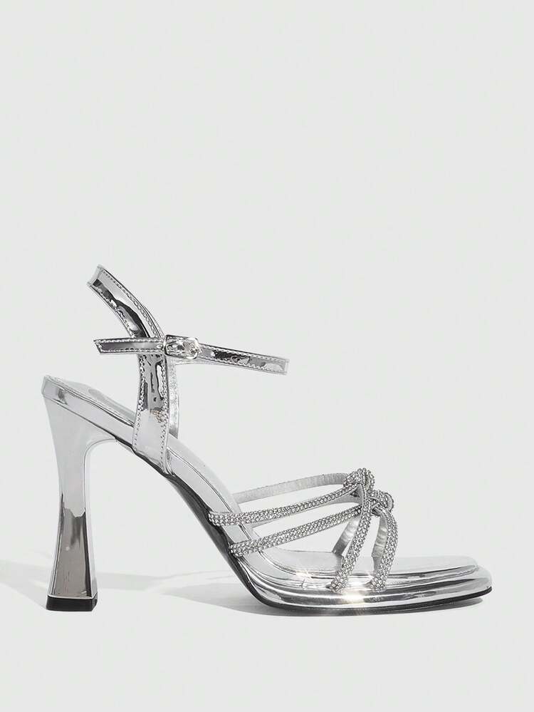 CUCCOO SZL Women's Fashionable Elegant Crystal Decorated High Heel Sandals