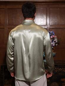 DAZY Men's Solid Green Casual Party Shirt, Spring/Summer - Green - View 2