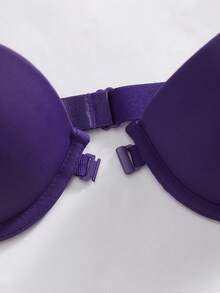 1pc Women's Solid Color Strapless Minimalist Comfortable Underwire Bra - Purple - View 4