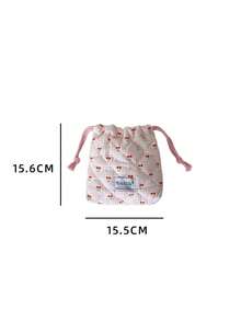 Joivida 1个可爱樱桃抽绳化妆包卡通旅行收纳袋，可存放洗漱用品配件，便携式化妆包 - 彩色 - 查看 3