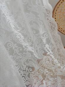 Cirelle 复古刺绣花卉蕾丝窗帘 – 适用于客厅和卧室的轻薄垂帘，透光浪漫窗饰，手工复古风格 - 彩色 - 查看 6