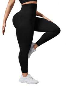 SHEIN Rhythm Era 大码女式时尚运动紧身裤瑜伽裤