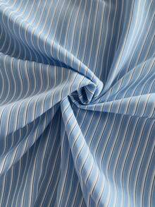 Resyla New Women's Casual Blue Striped Long Sleeve Shirt - Blue - View 4