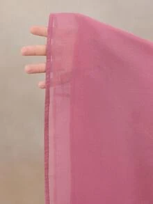 Modelyn 大码女士优雅法式浪漫方领收腰长袖连衣裙 - 粉色 - 查看 6