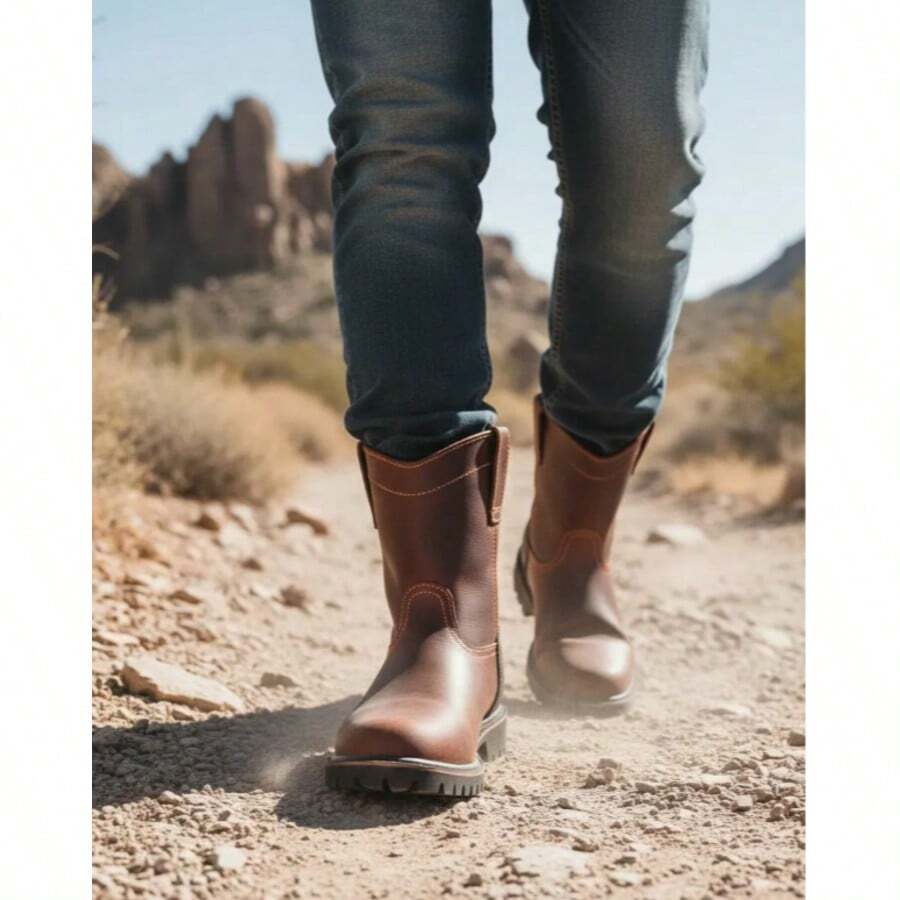 Rogeri Botas Establo Hombre Uso Rudo Trebol Parche Antiderrapante - COBRE - Ver 1