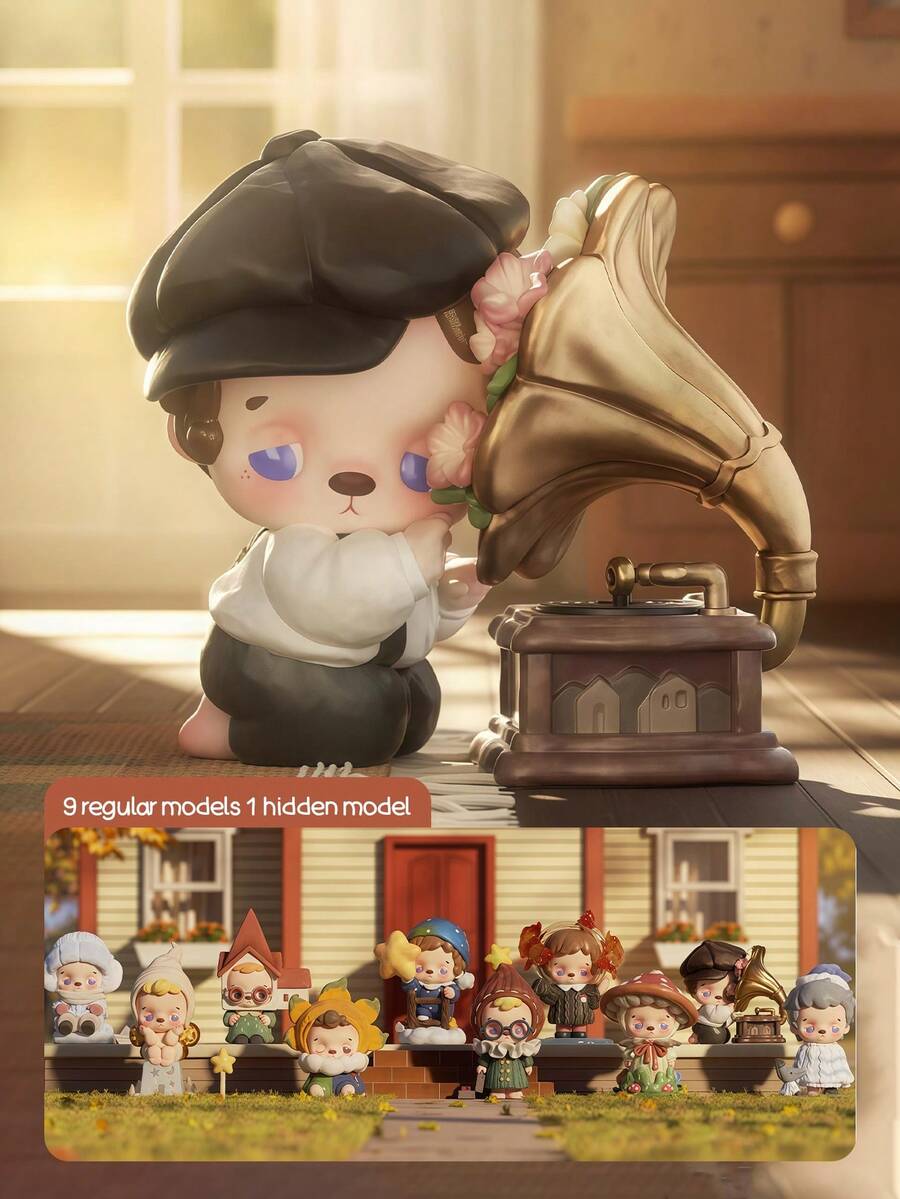 POKOJA LAND Blind Box Collectible Figurine Gift, Cute Decor,Vintage Lifestyle Themed Character Blind Box, ABS Collectible Figurine Set (9 Regular + 1 Hidden Style), Cute Desktop Decor Figurine, Perfect Birthday Christmas Gift For Friends Family Anime Figure Enthusiasts