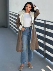 Durrani Popal Women's Regular Vintage Brown Mid-Length Thermal Lined Casual Jacket, Winter - Brown - View 4