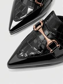 CUCCOO BIZCHIC Women's Pointed Toe Buckle Design Elegant Fashion High Heel Pumps - Black - View 8