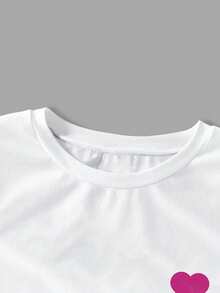 EMERY ROSE Casual Striped Heart Print Long Sleeve T-Shirt, Spring/Autumn - Multicolor - View 3