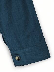 Franclia Đầm sơ mi cài cúc phía trước màu trơn, dáng thanh lịch, cỡ lớn, phù hợp cho công sở. - Màu xanh ngọc - Xem 4