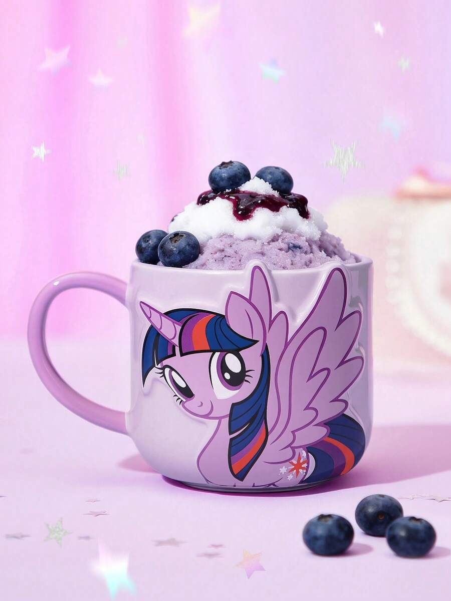 My Little Pony X SHEIN 1 16oz/475ml Cartoon Printed Ceramic Mug, Cold And Heat Resistant, Can Be Used In Microwave Ovens And Dishwashers, Suitable For Water, Milk, Juice, Coffee, Friendship, Twilight Sparkle,Gift Ideas - Mauve Purple - View 1