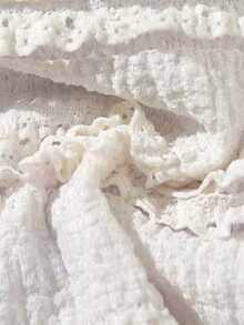 少女三件套珍珠吊带比基尼套装，时尚休闲优雅泳装，适合游泳、度假、夏季穿着，夏季服装套装，夏季泳装套装 - 白色 - 查看 9