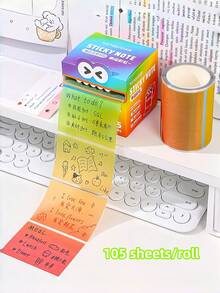 Zazumi Big Mouth Monster Design Pull Tab Sticky Notes Cute Pearl Finish Transarent Stationery Gift For Students Holiday Season Birthday Gift Ideas Must Haves - Multicolor - View 2