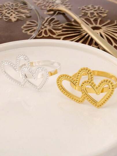 Zazumi 6pcs Napkin Ring, High-End Creative Tableware Decorative Napkin Holder For Restaurant, Hotel, Birthday, Wedding, Farm, Valentine's Day, Buffet, Party, Home Kitchen Table Decor