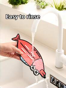 Zazumi 1 Kitchen Heat Insulation Mat/Draining Mat With Cartoon Fish And Dachshund Patterns, Non-Slip Surface, Kitchen Utensil Organizer, Used For Placing Cooking Tools, Spatulas, And Spoons, Heat Insulation Protective Mat - Multicolor - View 5