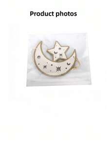 Cirelle Decoración colgante de pared de estrella y luna de madera con diseño calado y adorno de flecos, decoración para fiestas y festividades de Ramadán - Multicolor - Ver 10