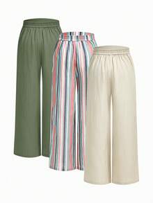 Modmama Maternity Casual Drawstring Waist Textured Loose Pants - Multicolor - View 2