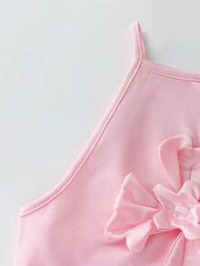 Olithes 女士优雅3D立体花卉吊带连衣裙 - 粉色 - 查看 5