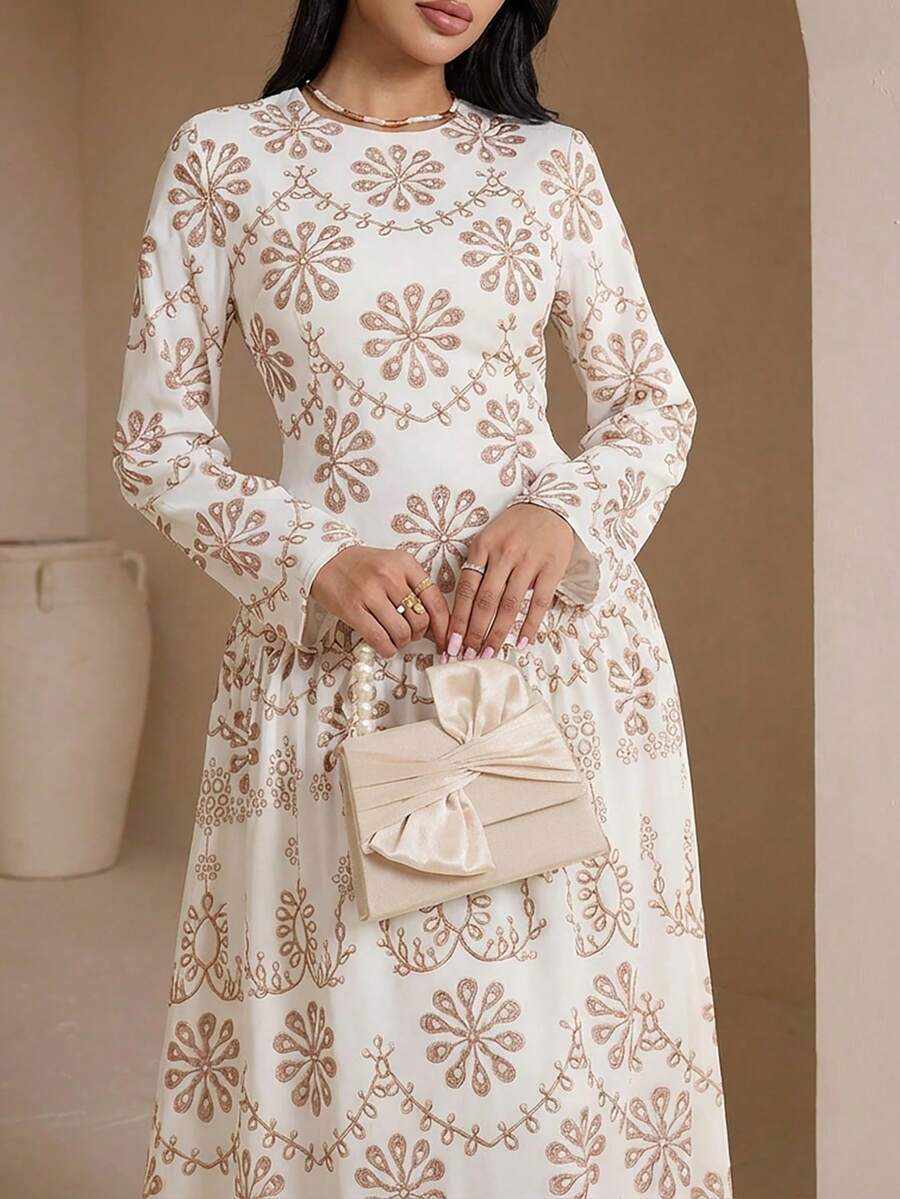 Veilorie 女士保守休闲度假阿拉伯风格连衣裙 - 彩色 - 查看 1