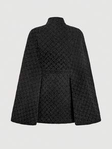 SHEIN MOD Áo khoác choàng denim nữ kiểu dáng thường ngày, chất liệu denim đã qua xử lý. - màu đen - Xem 2