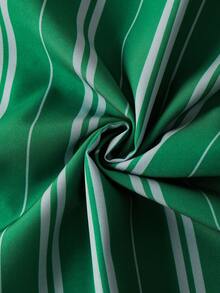 HARRY POTTER X SHEIN Striped Badge Patterned Top And Shorts Lounge Set, - Green - View 6