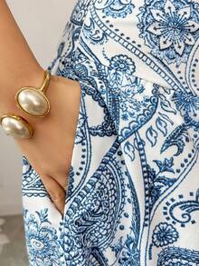 Breezaya Women's Printed Skorts, Fashionable & Elegant Women S Summer Pants Women Summer Outfits Women S Beach Outfits - Blue - View 9