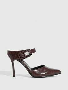 CUCCOO SZL Women's Pointed Toe Buckle Design Everyday Commute Fashion High Heel Sandals Valentine's Day - Black - View 3