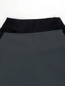 SHEIN Bộ 2 quần dài ống đứng cạp rộng thoải mái, dễ phối đồ, thích hợp mặc hàng ngày và đi học cho bé gái tuổi teen, mùa thu/đông - Nhiều màu - Xem 5