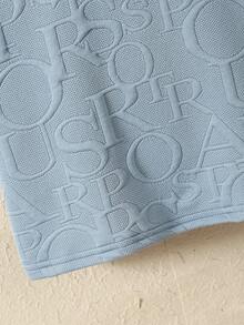 Mirajuku 男童字母压纹短袖休闲Polo衫 - 藍色 - 查看 6