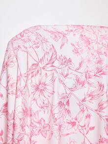 SHEIN CURVE+ Đầm dài in họa tiết thắt nơ dành cho nữ cỡ lớn CURVE PLUS /Ngày Valentine/Thích hợp mặc mùa xuân, đầm ngày Valentine, đầm tốt nghiệp, đầm thanh lịch cho nữ, đầm nghỉ xuân. - Nhiều màu - Xem 10