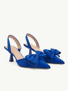 CUCCOO CHICEST Giày cao gót mũi nhọn màu đen thanh lịch, tối giản, phù hợp cho công sở, hẹn hò và các dịp trang trọng. - Màu xanh lam - Xem 9
