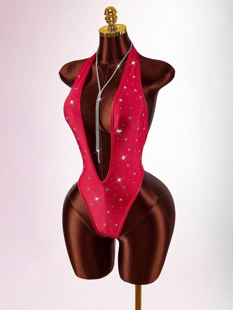 Amplova 情人节及2026新年新款深V领性感连体衣