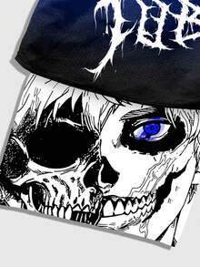 ROMWE MEN Goth Quần short nam in họa tiết hoạt hình chuyển màu, kiểu dáng thường ngày, thích hợp cho mùa hè. - Nhiều màu - Xem 5