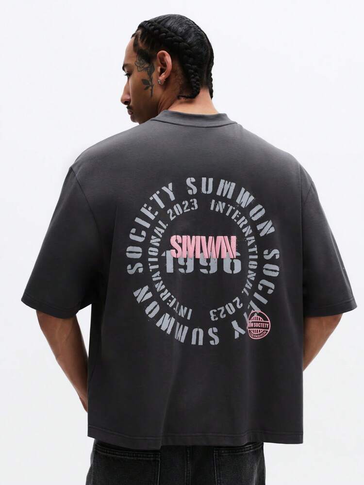 Graphic Back Print T-Shirt With Logo