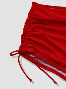 Sweetra 大码夏季无袖系带休闲沙滩比基尼套装 - 彩色 - 查看 5