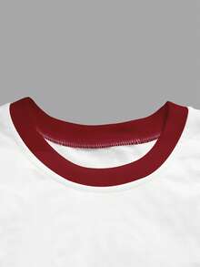 Resyla Women's Contrast Trim Round Neck Striped & Bow Print Long Sleeve Sweatshirt - Multicolor - View 3