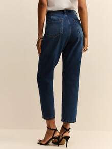 Daynim Jeans con bolsillos en diagonal con cuentas de perlas falsas - Azul lavado medio - Ver 2