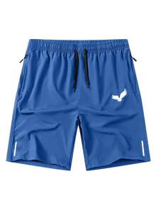 Manfinity Homme Men's Summer Casual Bird Print Drawstring Waist Shorts