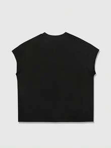 ROMWE MEN Men's Rhinestone Letter Graphic Round Neck Casual Tank Top - Black - View 2