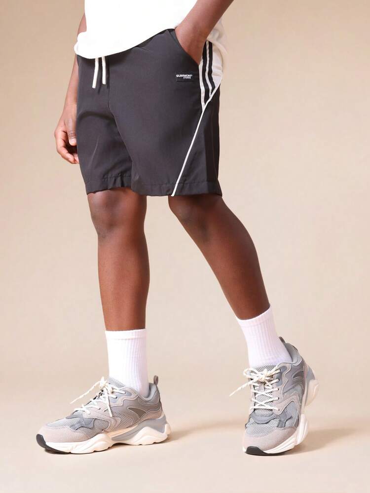 サイドテープ付きナイロンドローストリングショーツ