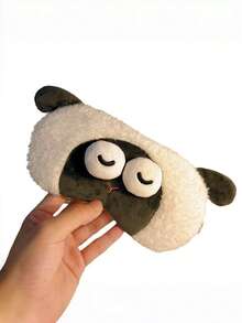 Joivida 1个可爱卡通绵羊眼罩，睡眠时可用，夏季冰敷，适合女孩睡眠时保护眼睛，趣味眼罩，遮光。 - 黑與白 - 查看 9