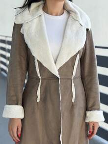 Durrani Popal Women's Regular Vintage Brown Mid-Length Thermal Lined Casual Jacket, Winter - Brown - View 3