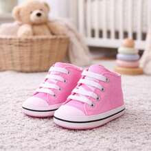 Tenis para Bebé Tipo Botita | Suela Antideslizante | Cómodos y Ligeros | Ideales para Primeros Pasos - Rosa - Ver 2