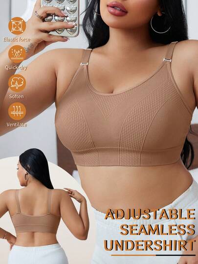 1pc Seamless Plus Size Women Comfortable Sleepwear Base Layer