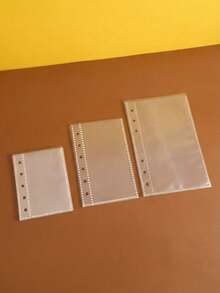 Joivida 10/20 Pieces Per Pack A6/A7/M5/A8 Transparent Leaf File, Double-Sided Photo Album Leaf File Page, Leaf In Sleeve, Sticker Book Leaf File, Leaf In Pocket, Excellent PP Material, Idol Photo Card, Postcard, Trading Card, Photo, Student ID, ID Card Storage, Office Stationery, Planner Suitable - Multicolor - View 1